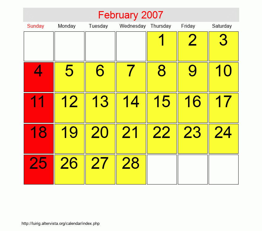 Piu Veloce Feb 2007 Calendar