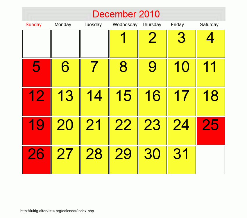 December 2010 Roman Catholic Saints Calendar