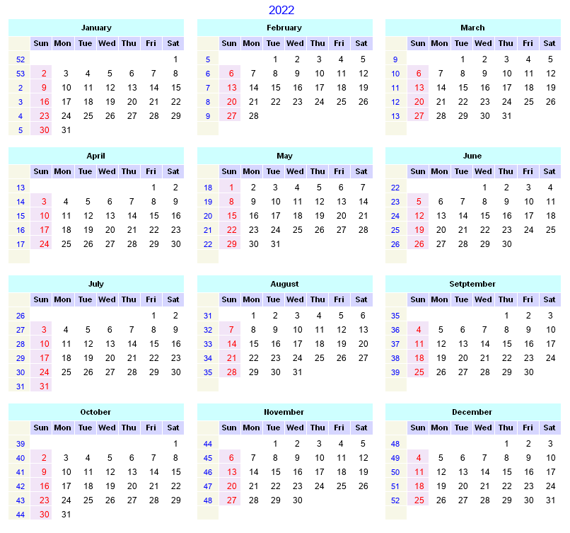 September 2022 Roman Catholic Saints Calendar