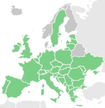 Distribution in Europe of
Papaver dubium,
Papavero a clava,
Long Headed Poppy