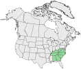 Distributional map for Ageratina altissima (L.) King & H. Rob. var. roanensis (Small) Clewell & Woot.