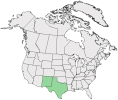 Distributional map for Agastache breviflora (A. Gray) Epling var. havardii (A. Gray) Shinners