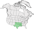 Distributional map for Nemastylis purpurea Herbert