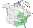 Distributional map for Aletris farinosa L.