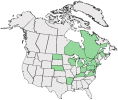 Distributional map for Althaea officinalis L.