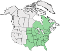 Distributional map for Arabis canadensis L.