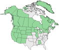 Distributional map for Callitriche autumnalis L.