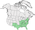 Distributional map for Cyperus compressus L.