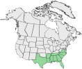 Distributional map for Cyperus haspan L.