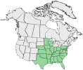Distributional map for Dioscorea glauca Muhl. ex Bartlett