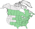 Distributional map for Elymus virginicus L. var. intermedius (Vasey) Bush