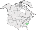 Distributional map for Eurybia mirabilis (Torr. & A. Gray) G.L. Nesom