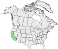 Distributional map for Gilia tricolor Benth. ssp. diffusa (Congd.) H. Mason & A.D. Grant