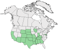 Distributional map for Glandularia bipinnatifida (Nutt.) Nutt.