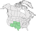 Distributional map for Verbena bipinnatifida Nutt. var. latilobata L.M. Perry