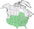 Distributional map for Gleditsia triacanthos L.
