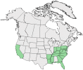Distributional map for Hydrocotyle sibthorpioides Lam.