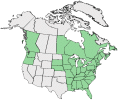 Distributional map for Juncus canadensis J. Gay ex Laharpe