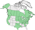 Distributional map for Lathyrus palustris L.