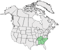 Distributional map for Lacinaria microcephala Small
