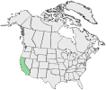 Distributional map for Lotus grandiflorus (Benth.) Greene var. mutabilis Ottley