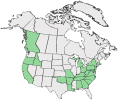 Distributional map for Dianthus prolifer L.