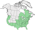 Distributional map for Phytolacca americana L.