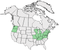 Distributional map for Ranunculus ficaria L. var. bulbifera Marsden-Jones