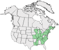 Distributional map for Rosa gallica L. var. officinalis Thory