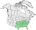 Distributional map for Viburnum prunifolium L. var. ferrugineum Torr. & A. Gray