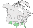 Distributional map for Waltheria americana L.